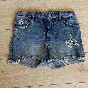 Abercrombie & Fitch Blue Distressed Jean Shorts